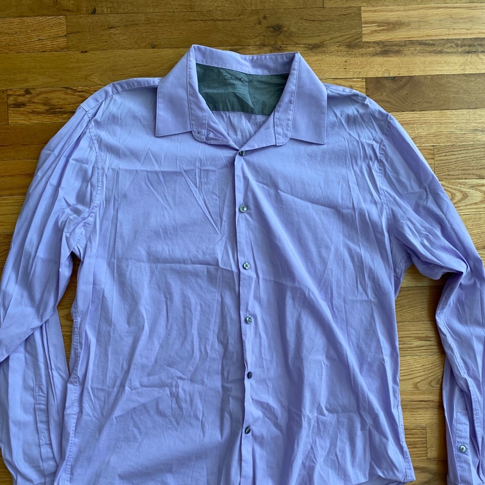 Lilac Creme Calvin Klein Dress Shirt 17-17.5 36/37